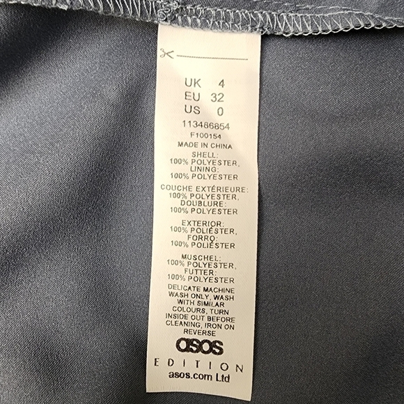 Curve Satin Wrap Mididress Ruched Detail Dusky Blue Size 0 (ASOS DESIGN) - Picture 16 of 17